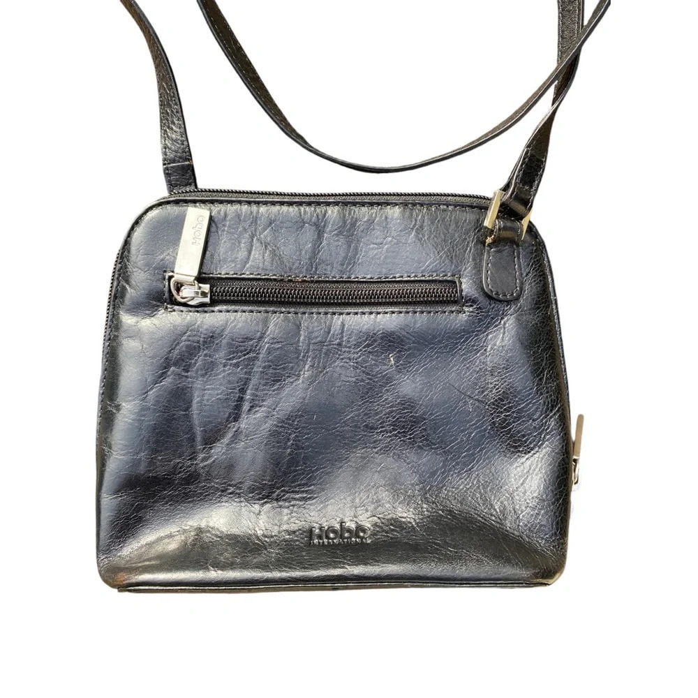 HOBO‎ black leather crossbody bag small VGUC - Picture 3 of 5